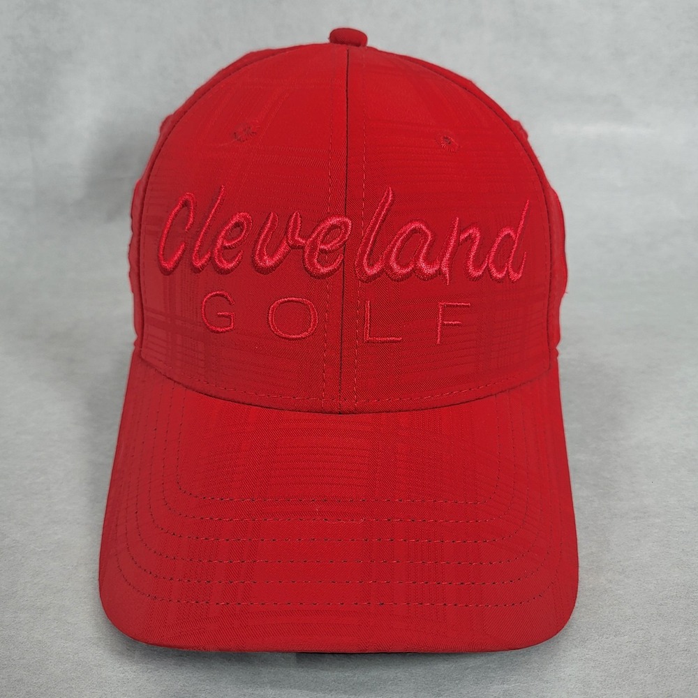 Cleveland Golf Hat Cap Red White Spell Out Logo OSFA